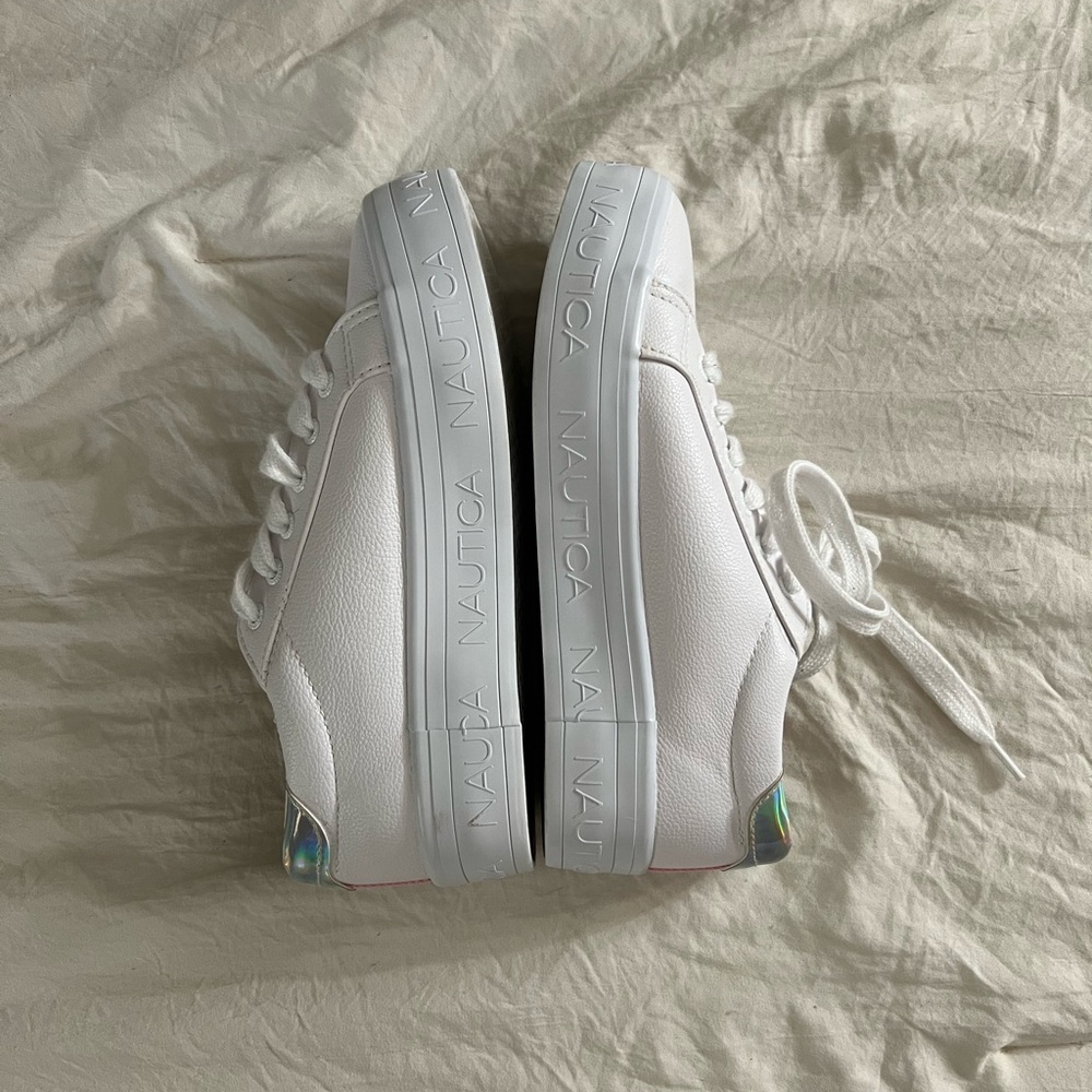 Nautica Women's White/ iridescent Sneakers - Picture 6 of 6